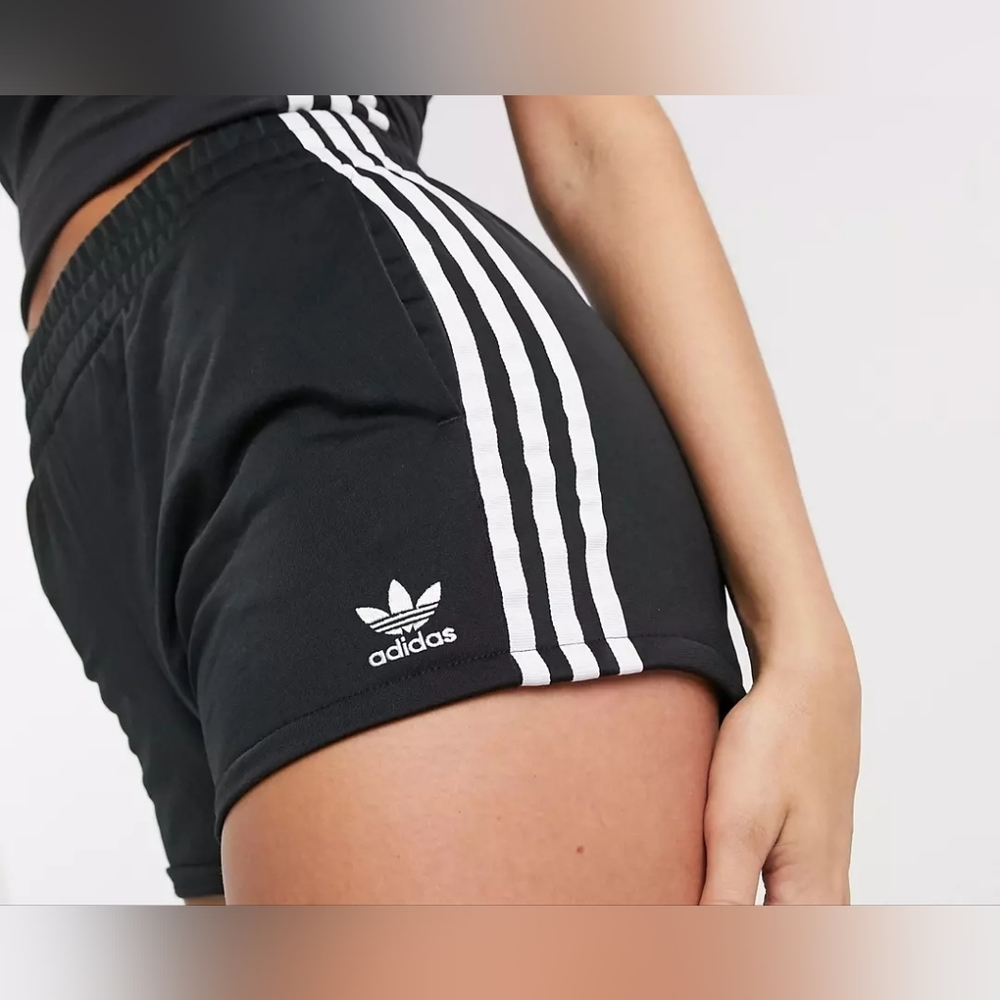 Adidas three stripe high waisted shorts - Picture 3 of 3